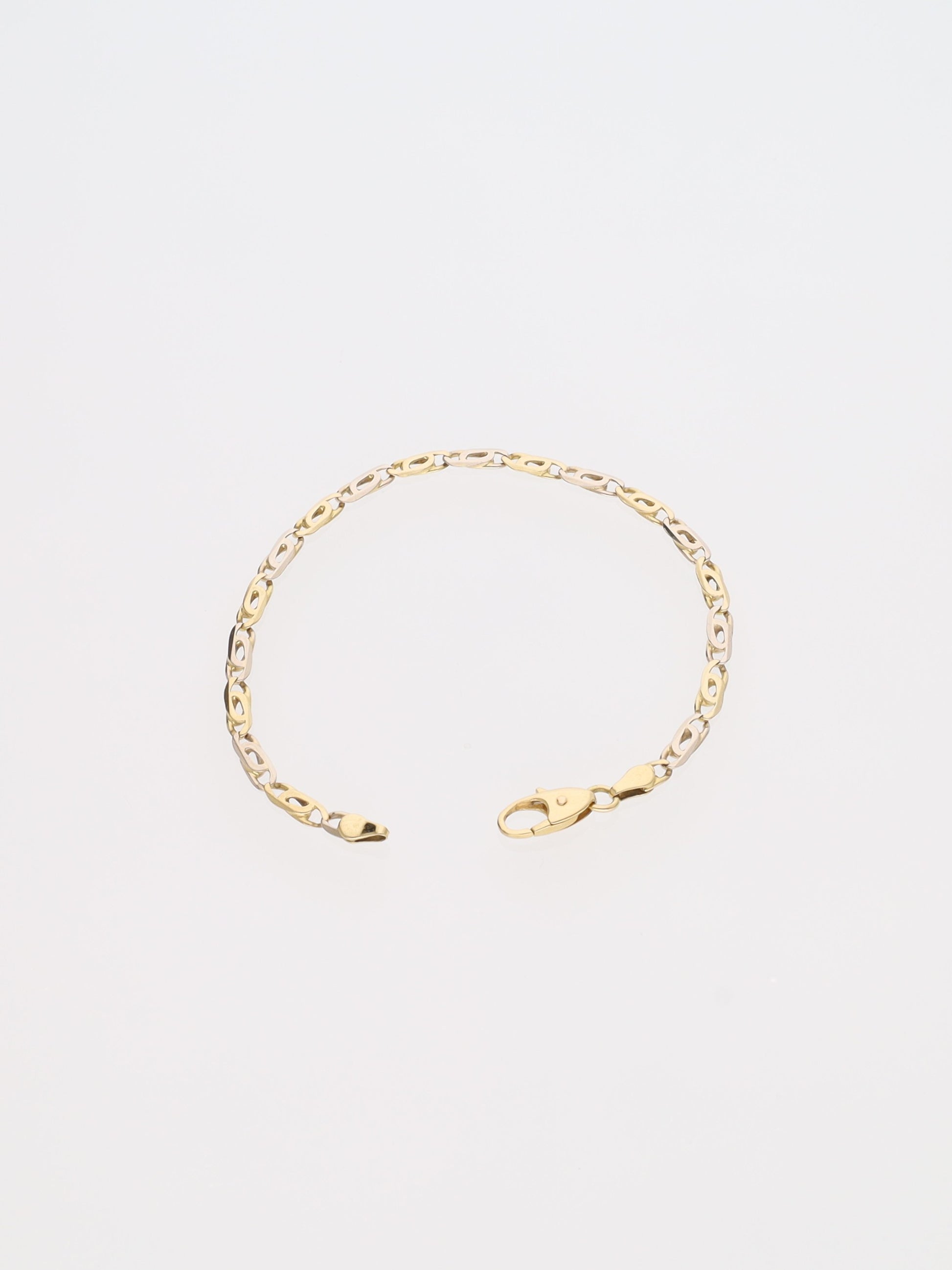 Bracciale in Oro Giallo e Bianco 18 kt - Maglia alternata occhio di Pernice