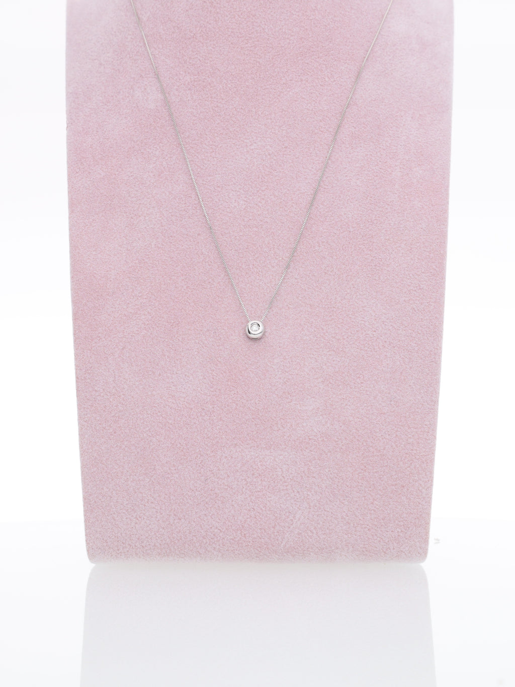 Catenina in oro bianco 18kt con punto luce - Diamante 0.03ct