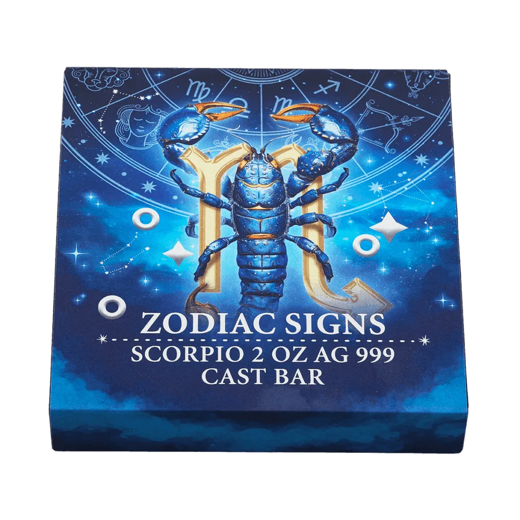 Lingotto in Argento 999.0/1000 da 2oz (62gr) - Segno Scorpione